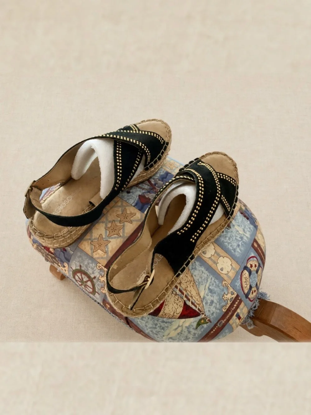 Aerosoles Espresso Studded Espadrille Sandals 9